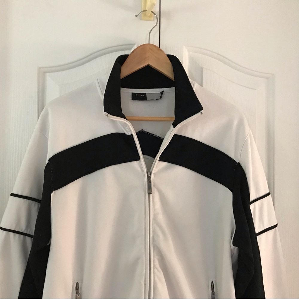 FOKUS Men’s Black/White Full Zipper Long Sleeve Leisure Jacket Pockets S…